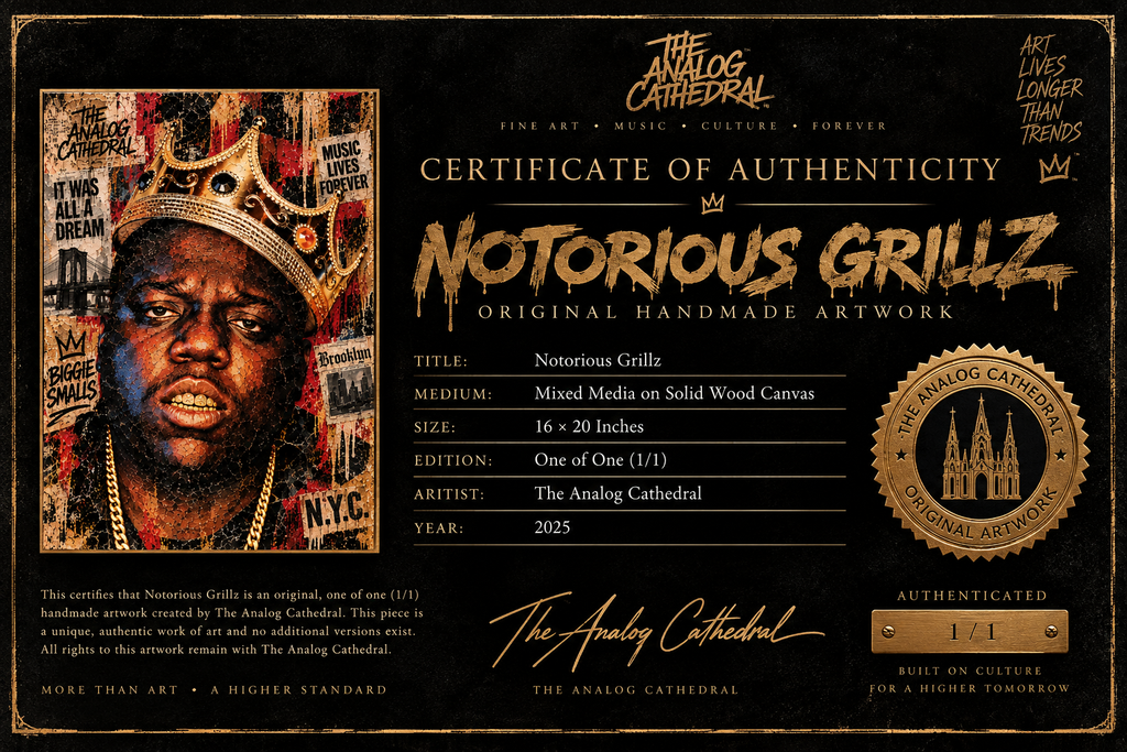 Notorious Grillz  Original Handmade Mixed-Media Artwork on Solid Wood Canvas | 16×20 | One of One